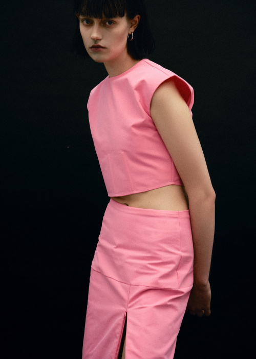 Fishbone Sleeveless Crop Top